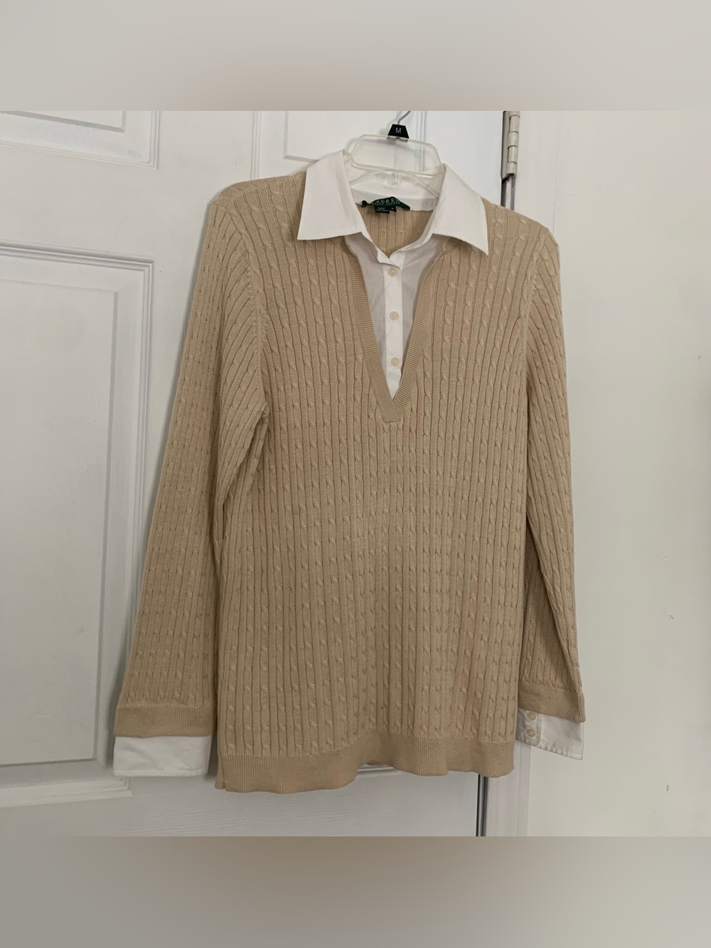 Vtg LRL Silk 90s Cable Knit Sweater Soft Girl Tennis Preppy